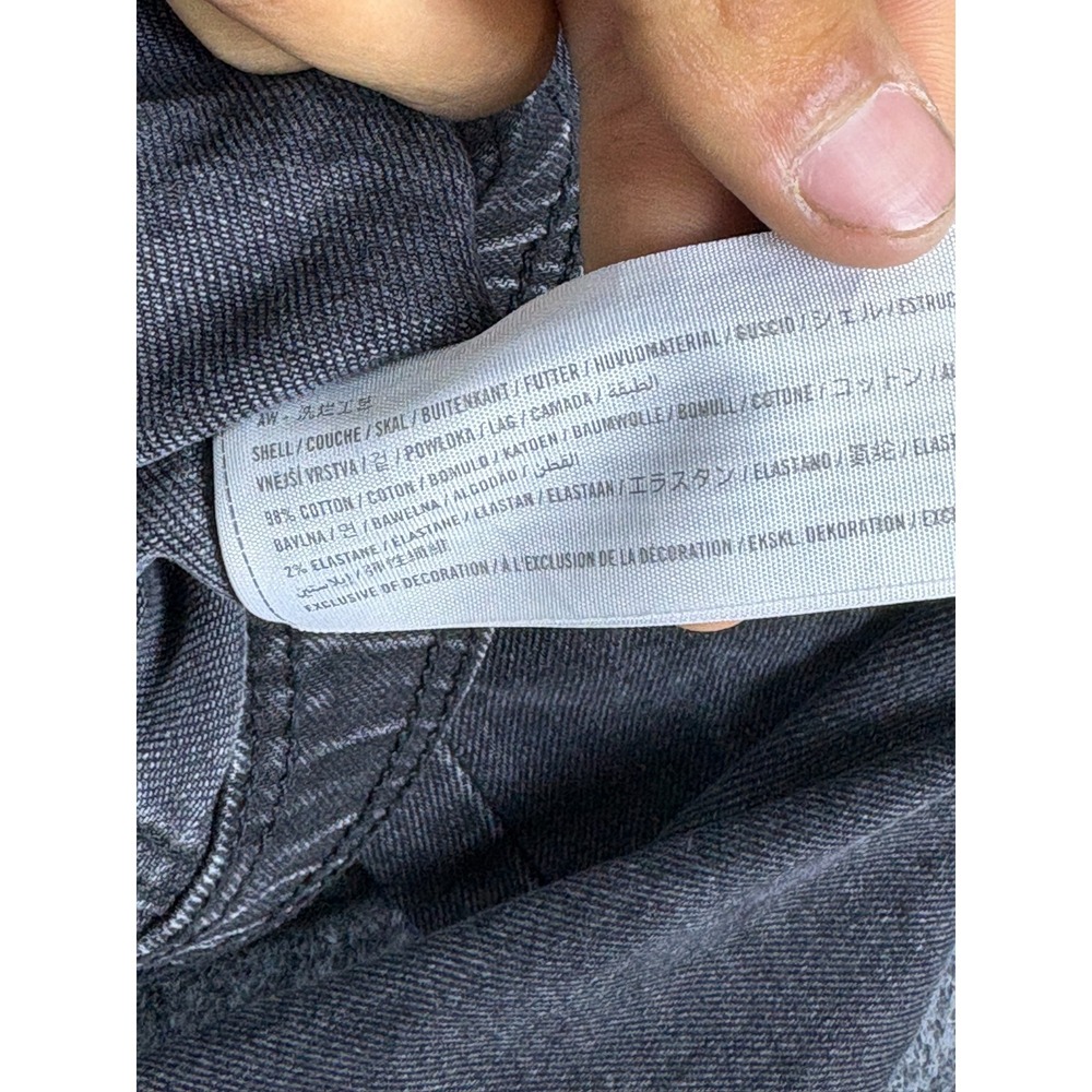 Hollister California Cropped Denim Jacket Womens XS Black Cotton Button Front - Picture 6 of 9